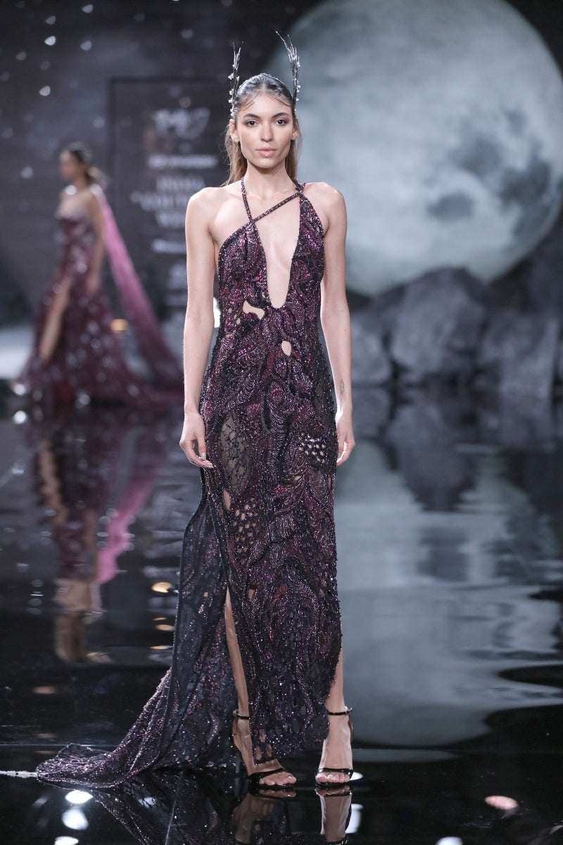 "Iris" Column Gown DollyJ Studio