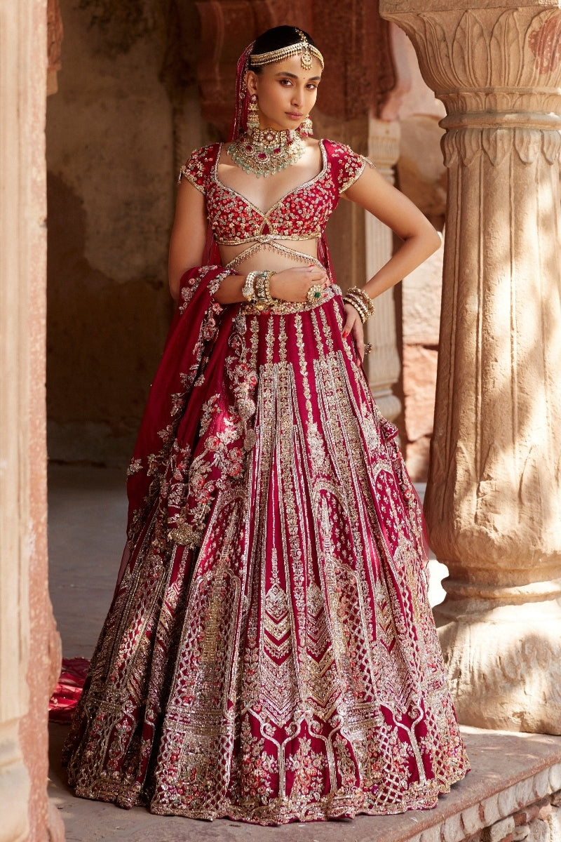 Red bridal lehenga online