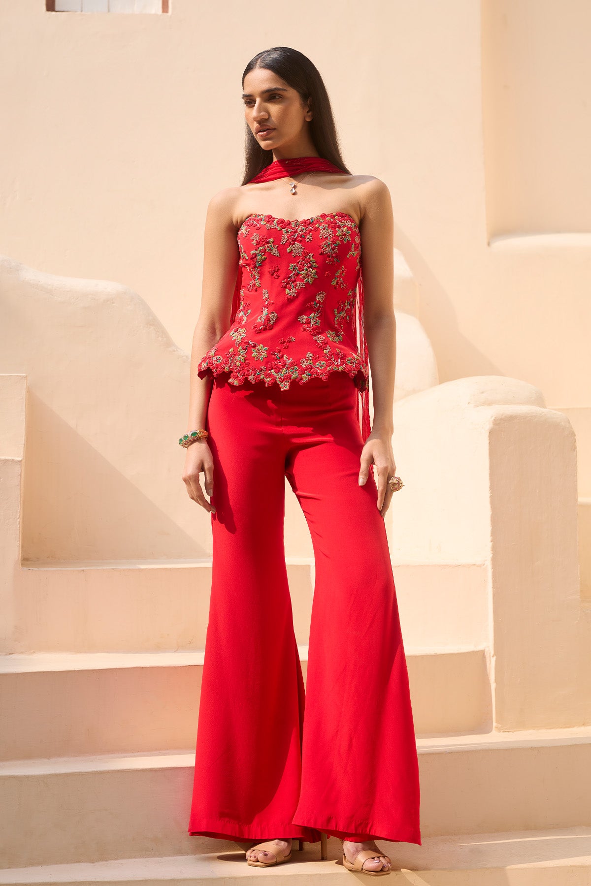 Scarlet Ember Corset & Pant Set