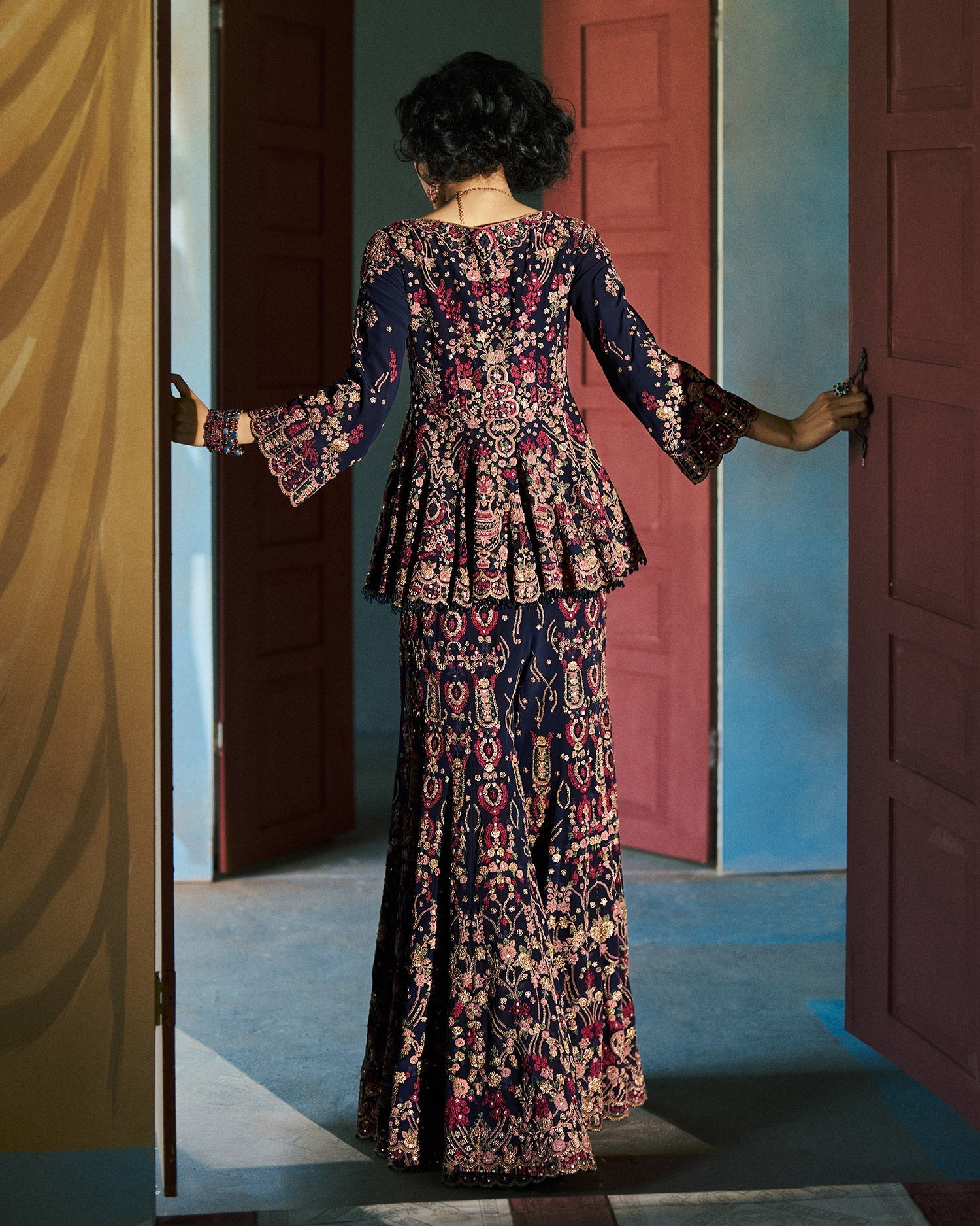 Hueden Jacket Kurta & Flare Pant Set