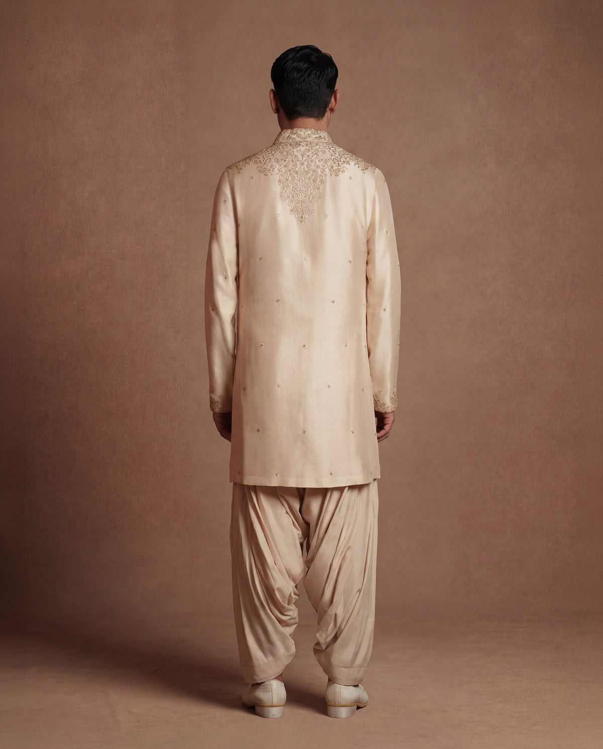 Antique Pearl Silk Kurta & Salwar Set