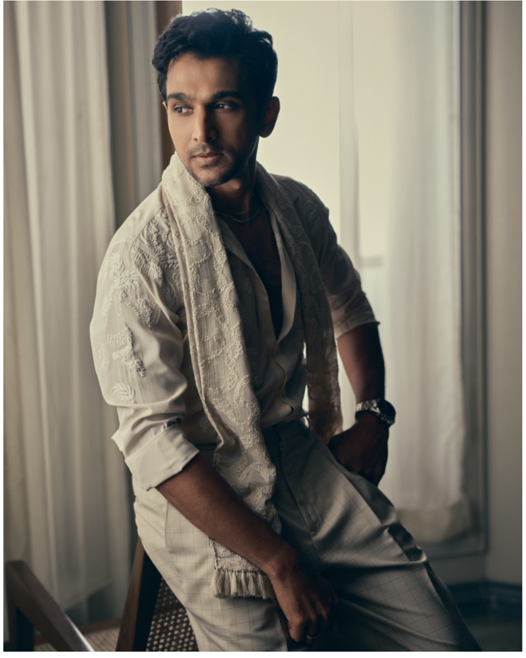 Patik Gandhi in The Alabaster Shirt and Trouser