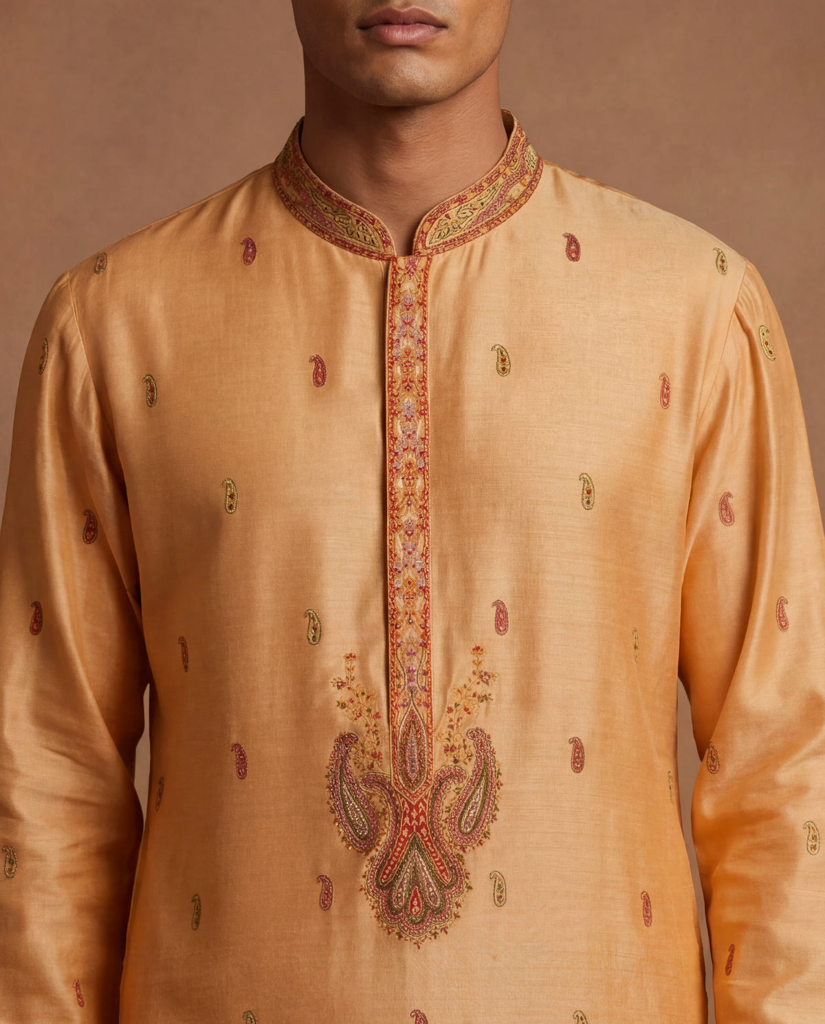 Sunlit Kashidakari Silk Kurta & Trouser Set