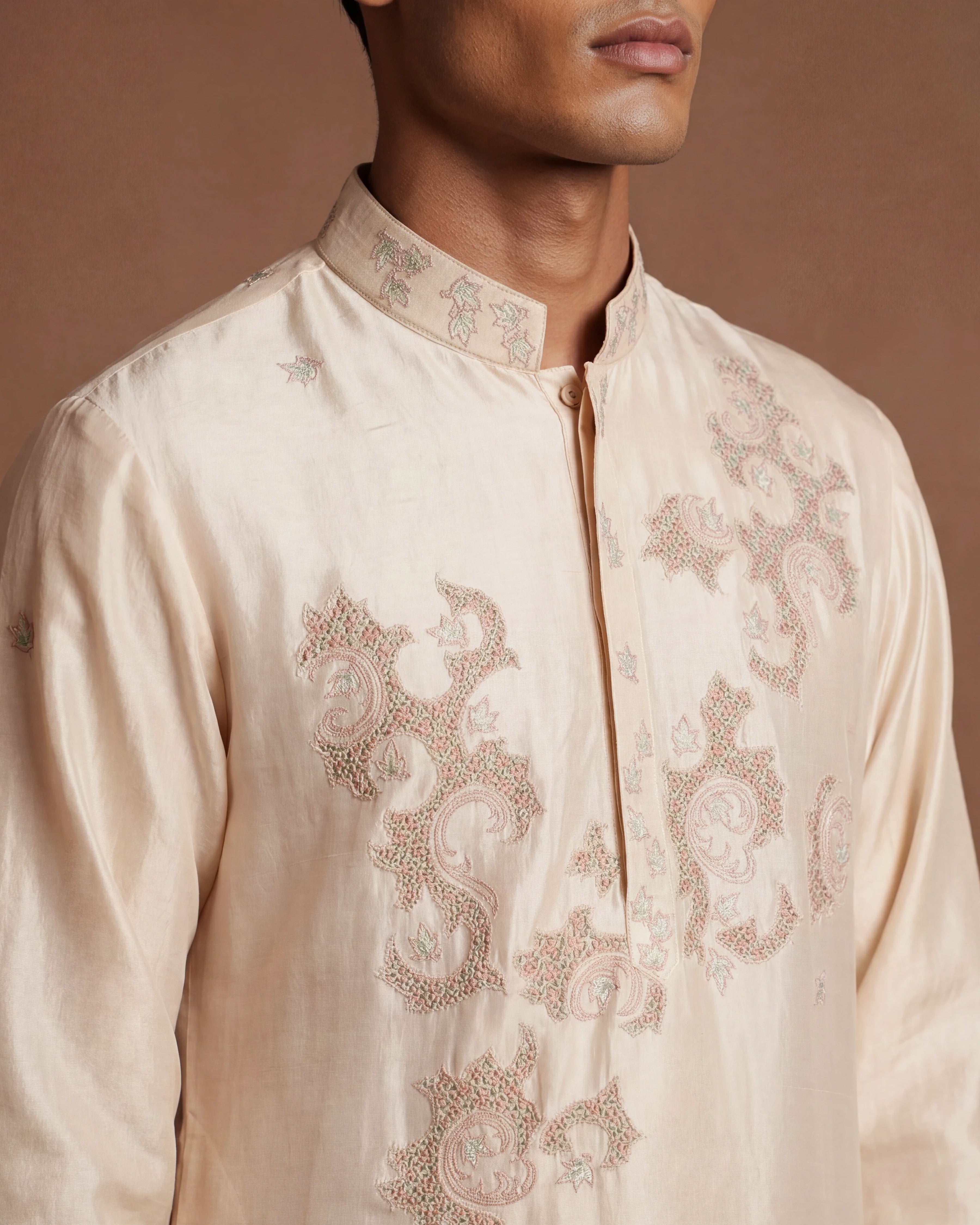 The Imperial Ivory Jaali Silk Kurta Set