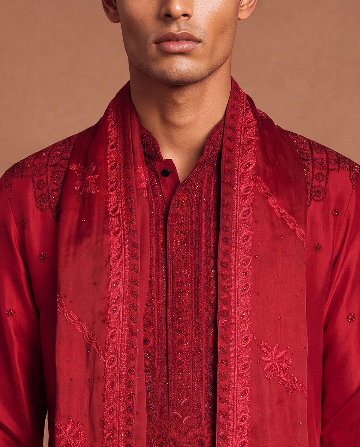 Carmine Zardozi Kurta & Salwar Set