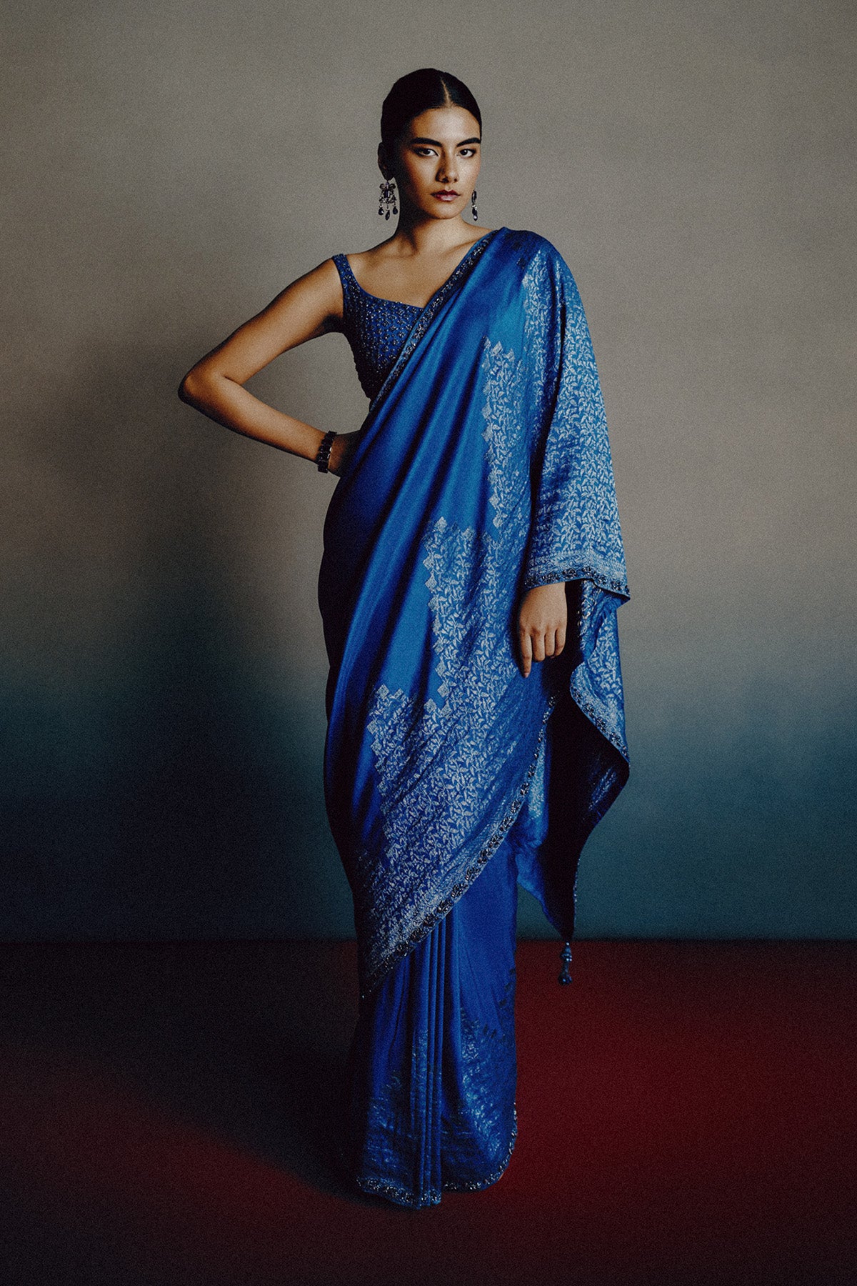 Azure-Teal Heritage Saree