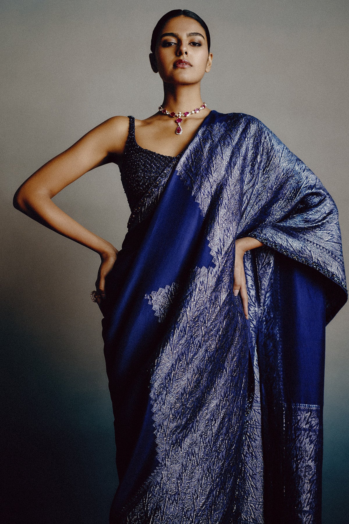 Noir Sapphire Saree