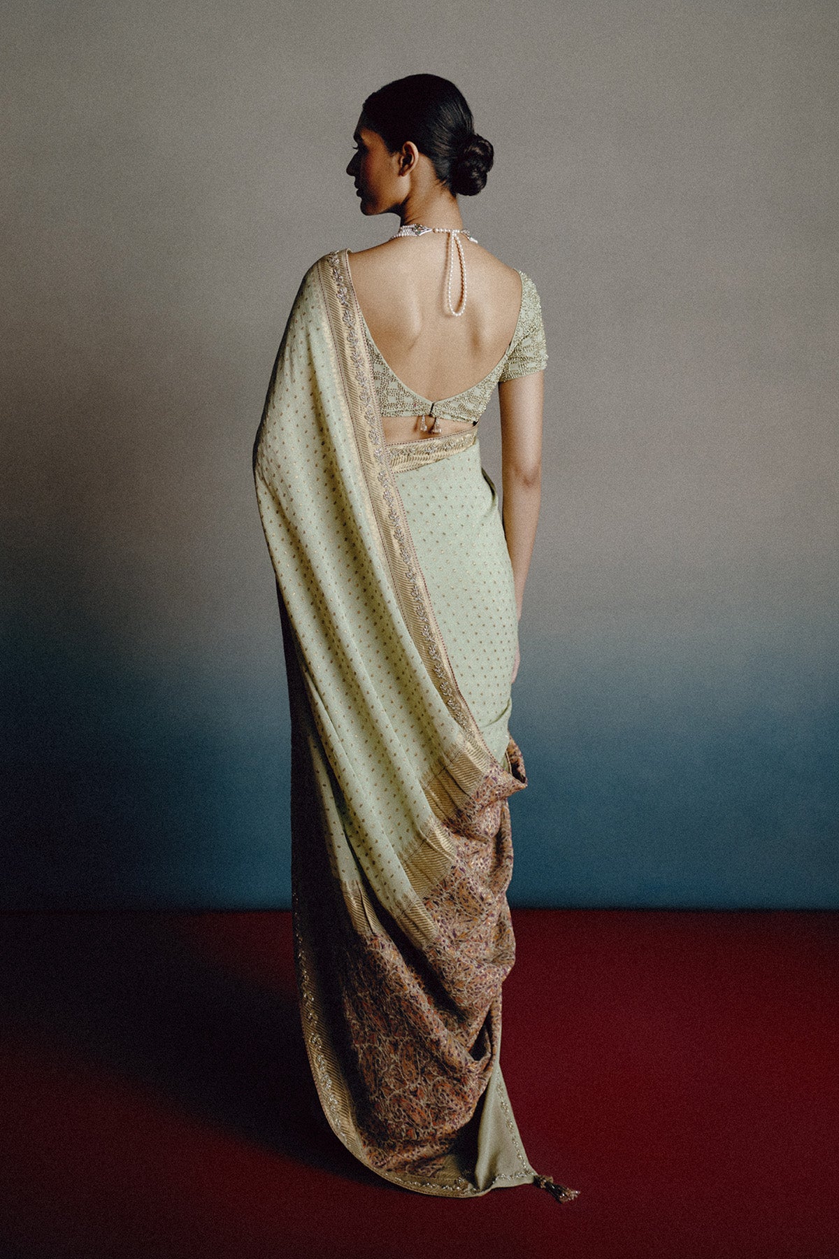 Pistachio Eden Saree