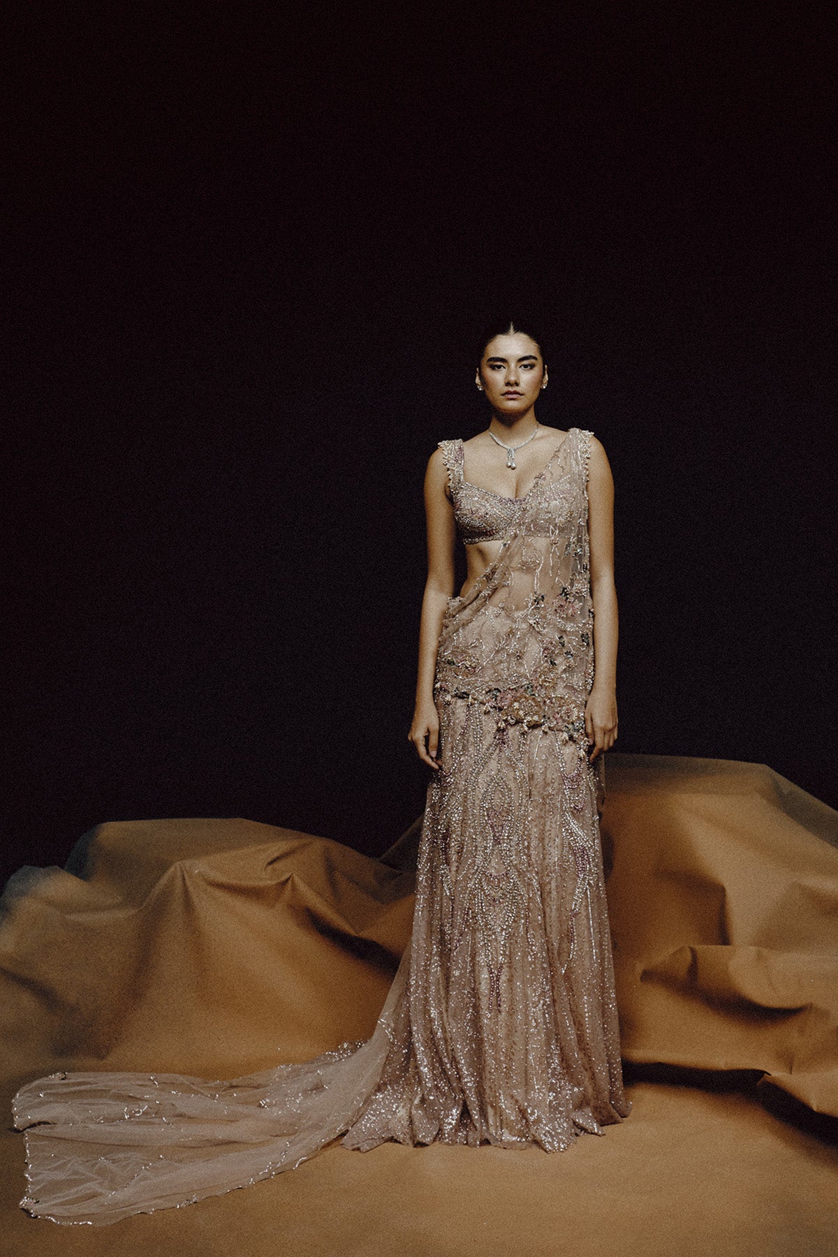 Dewdrop Mirage Drape Saree