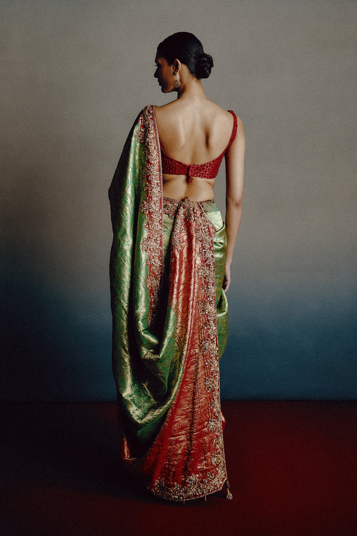 Verdant Rouge Banarasi Saree