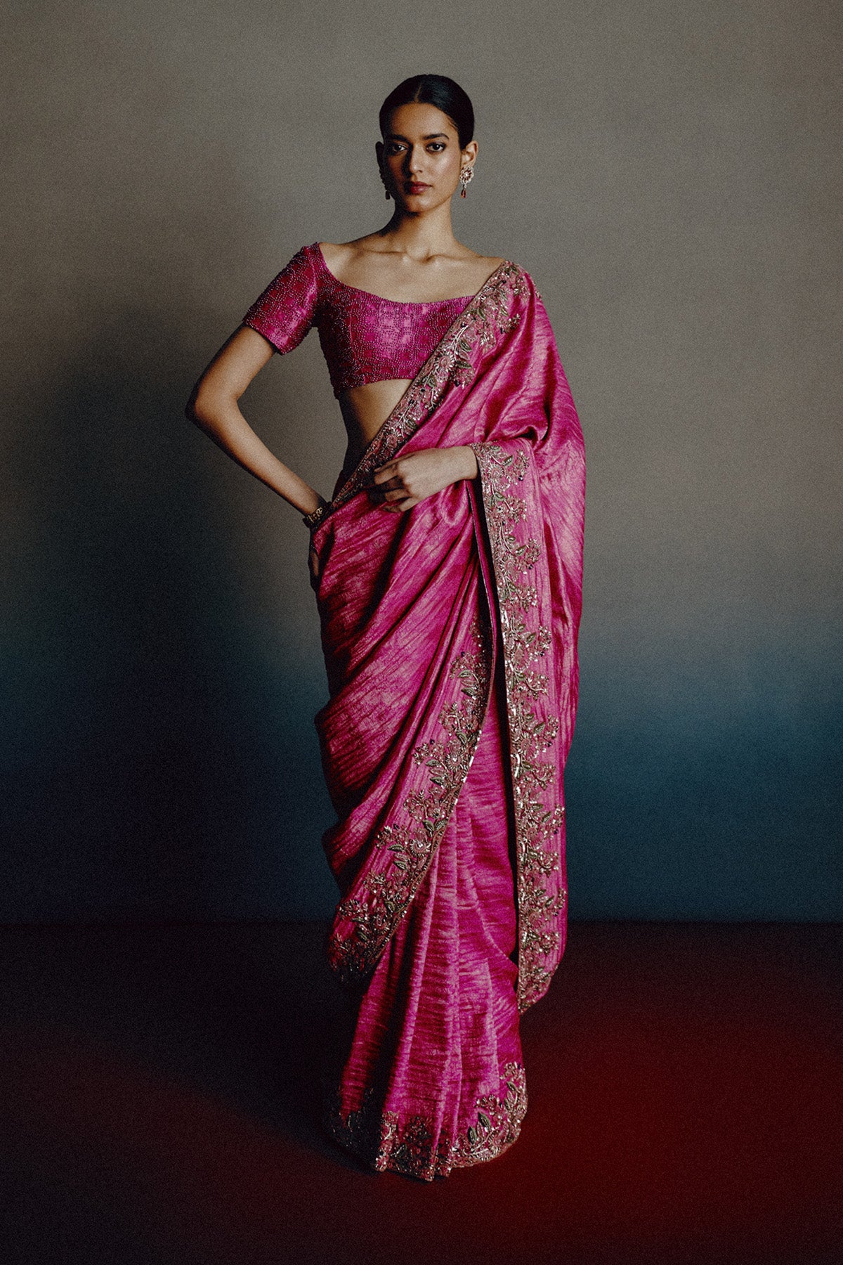 Fuchsia Realm Banarsi Saree