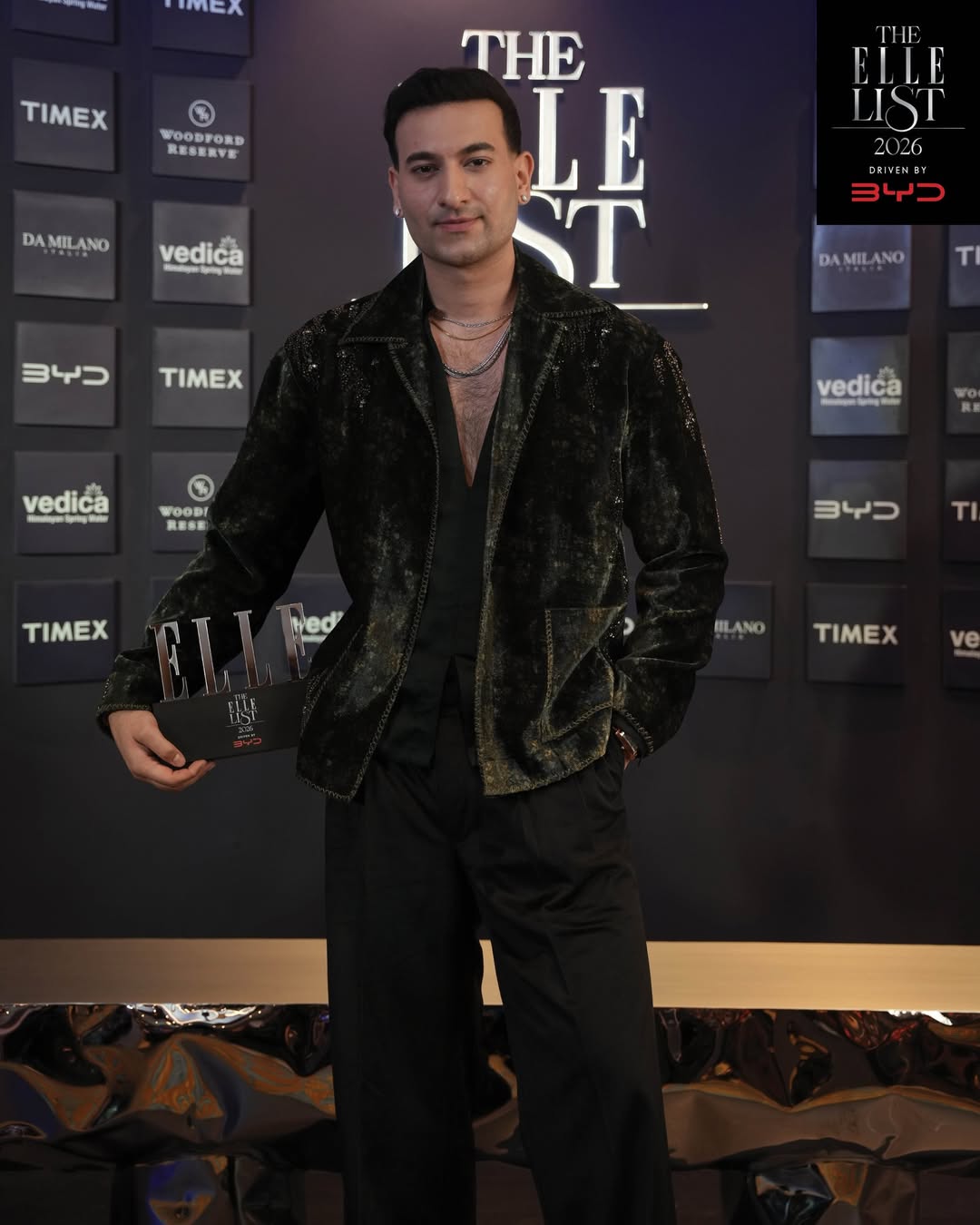 Rishab In Viridian Dusk Open Jacket, Shirt and Trouser Set