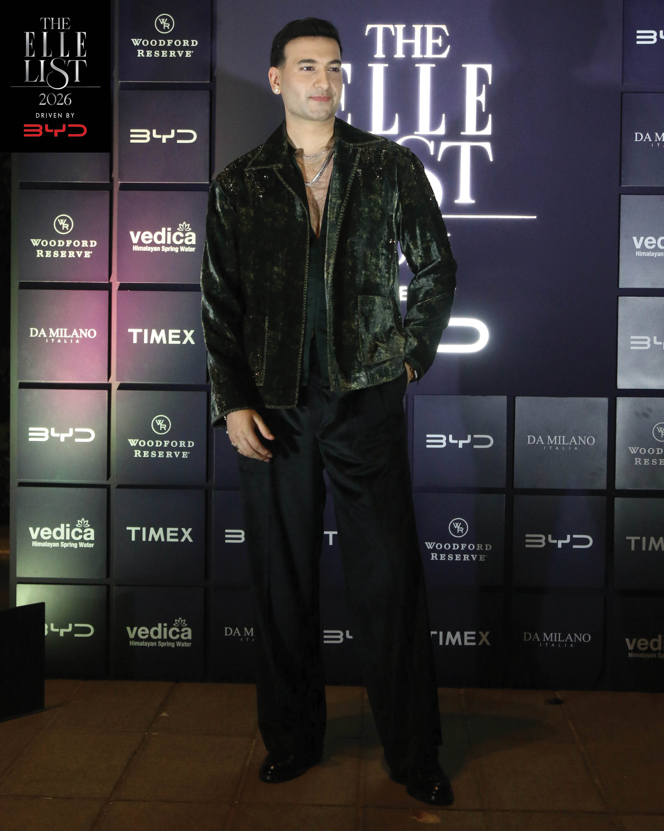 Rishab In Viridian Dusk Open Jacket, Shirt and Trouser Set