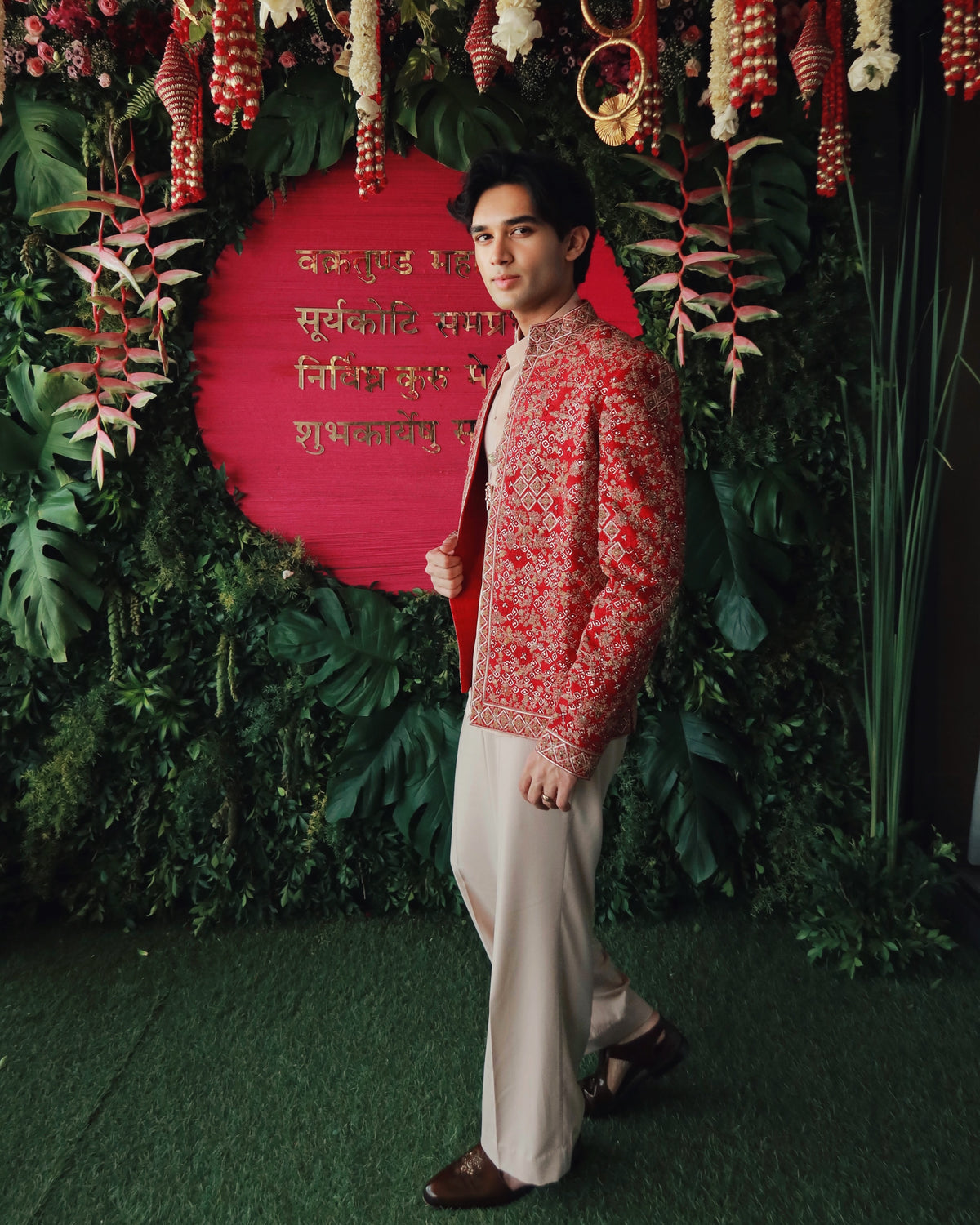 Shrey Singh in The Burnt Rose Open Jacket Set