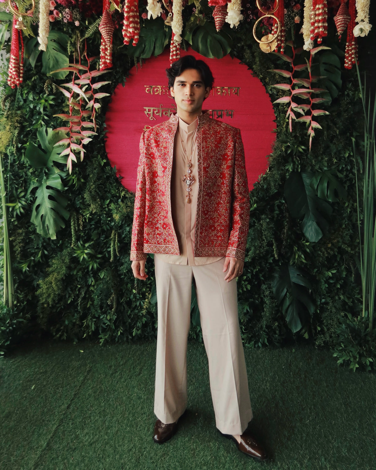 Shrey Singh in The Burnt Rose Open Jacket Set