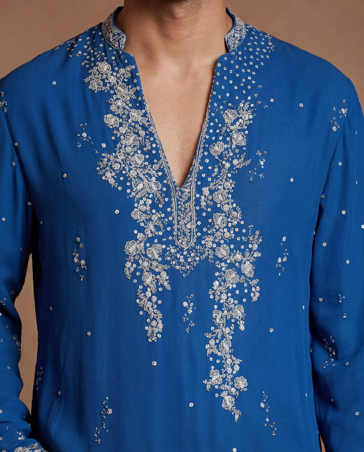 Blue Chikankari & Mirror Kurta Set