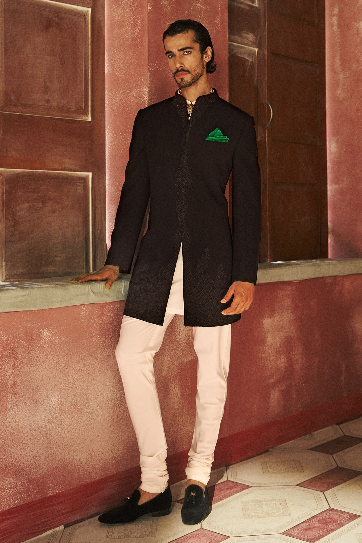 Neroir Nawabi Achkan With Churidaar
