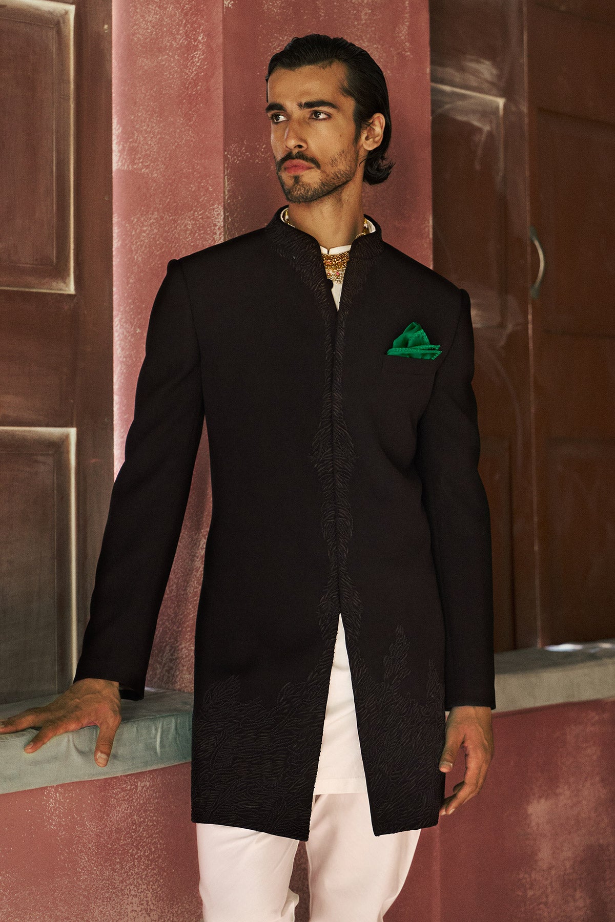 Neroir Nawabi Achkan With Churidaar