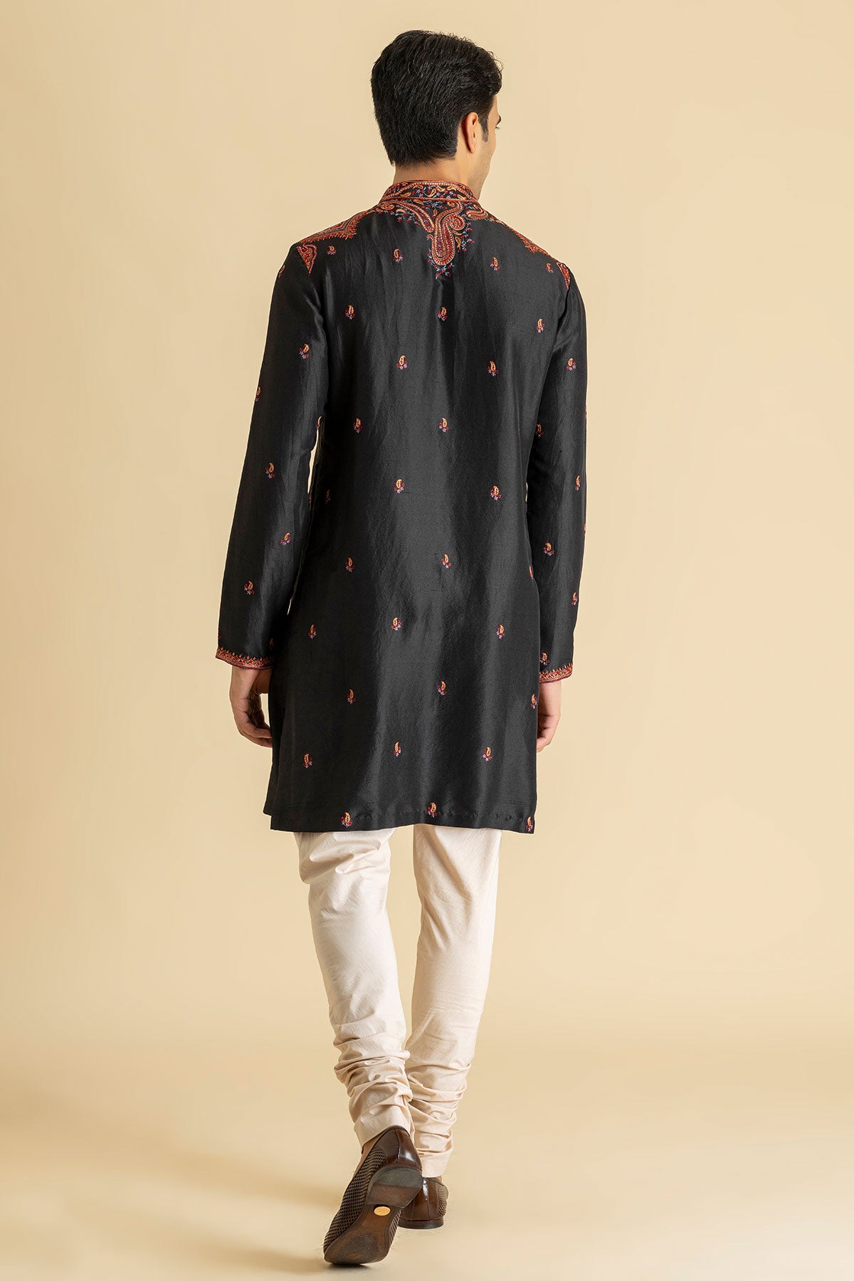 Charcoal Bloom Kurta & Churidaar set