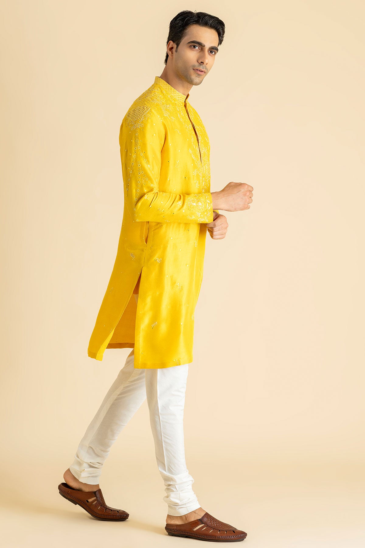 Bloomfield Yellow Kurta and Churidar set