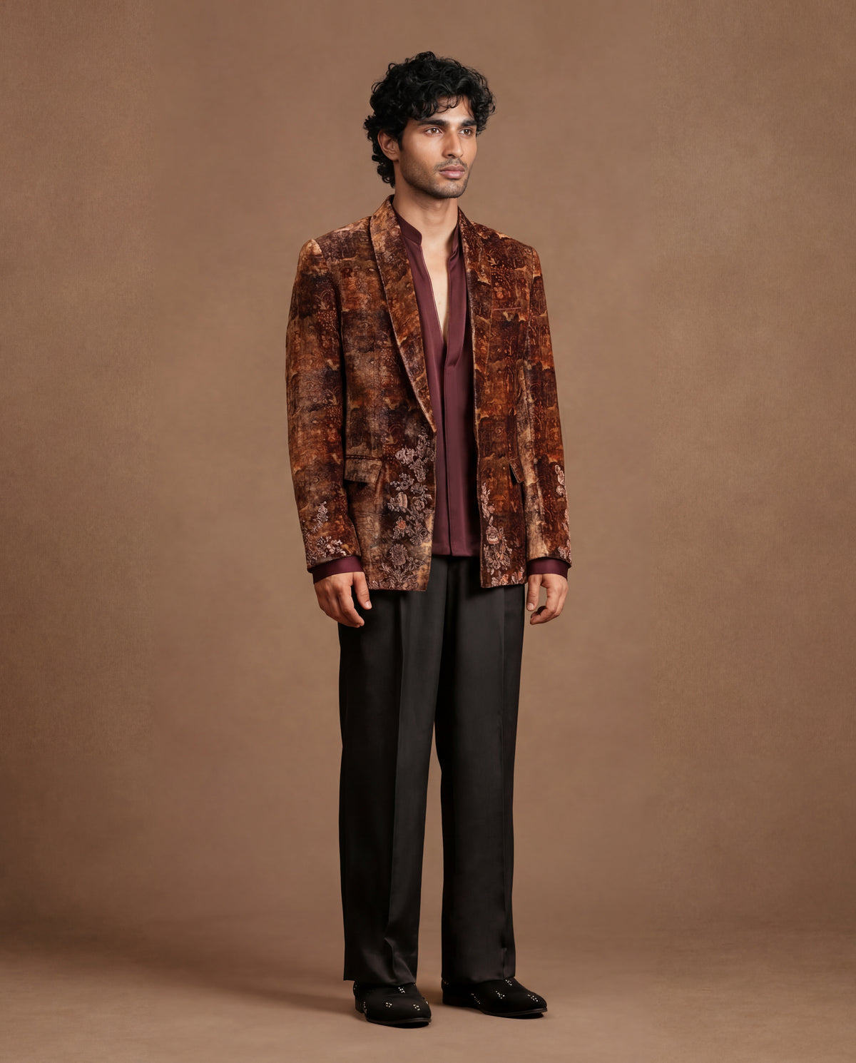 Zardozi Terra Open Jacket, Shirt & Pant Set
