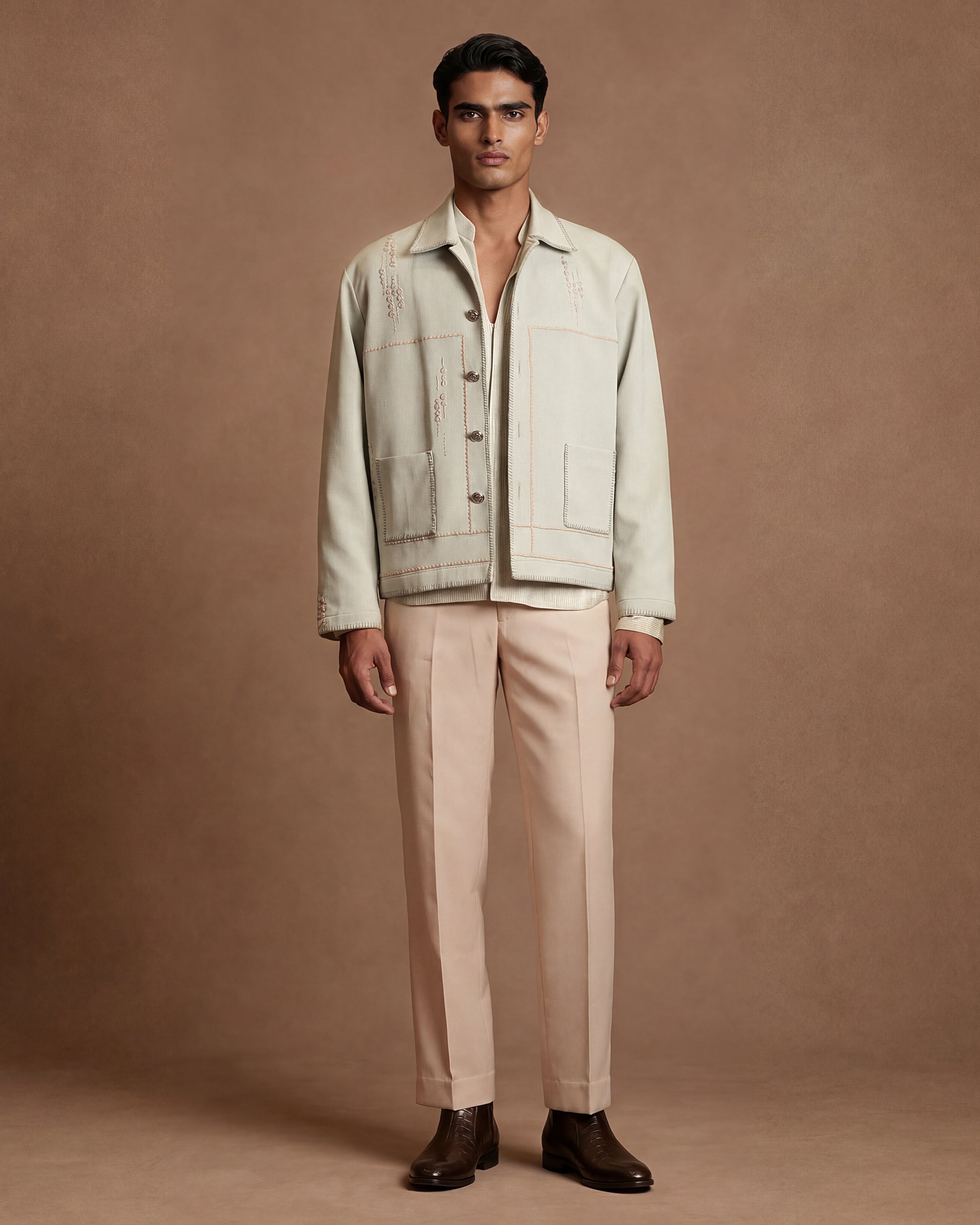 The Powder Mist Open Jacket, Shirt & Pant Set