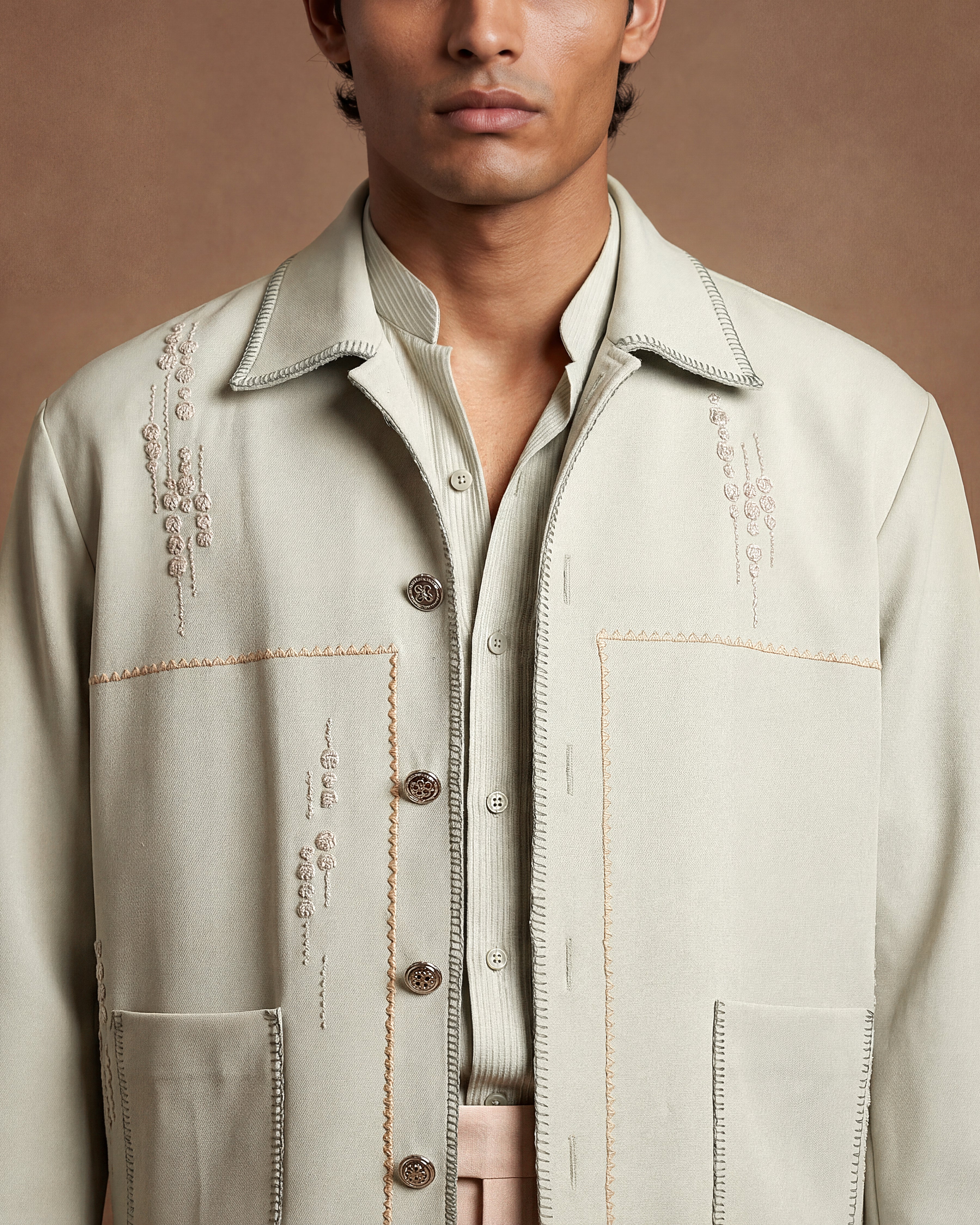 The Powder Mist Open Jacket, Shirt & Pant Set