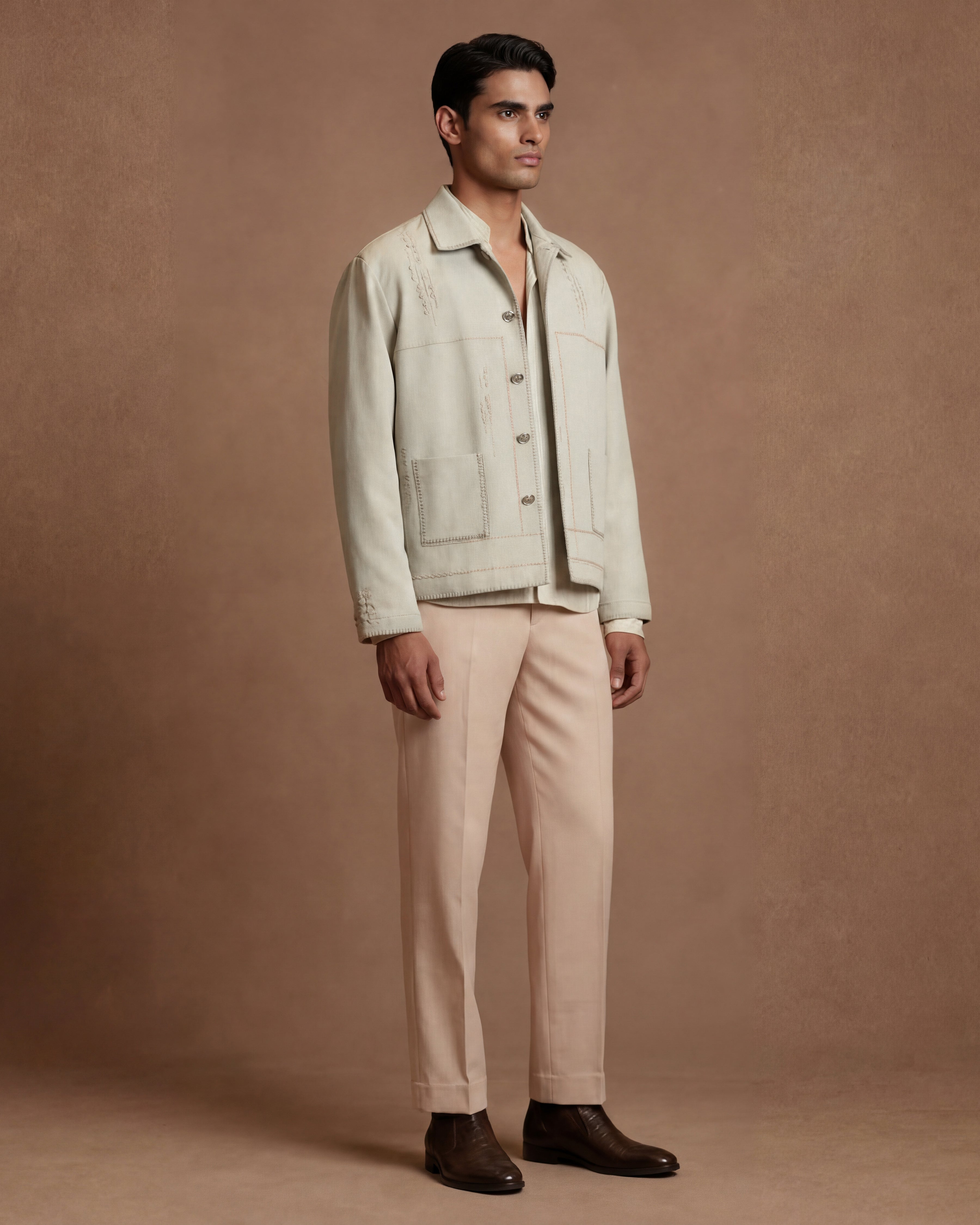 The Powder Mist Open Jacket, Shirt & Pant Set