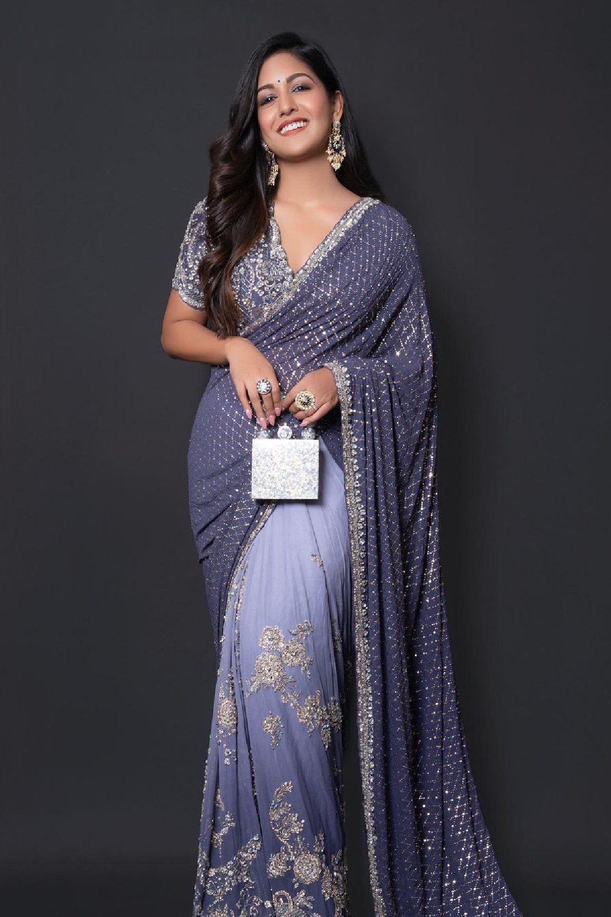 Ishita dutta in "Ruanna" Chiffon Kalidar Sari