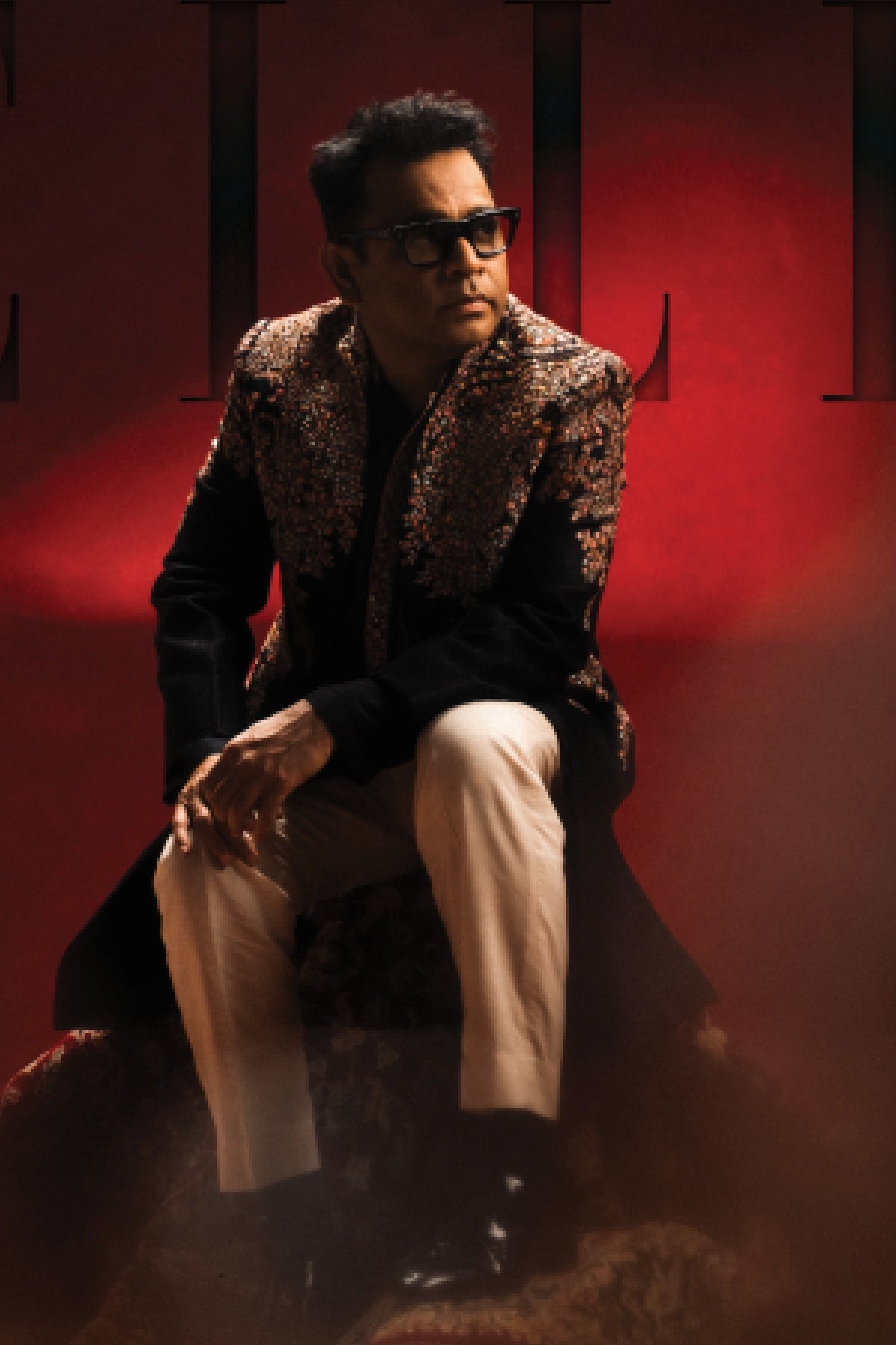 Ar Rahman in Nightroot Long Open Jacket, Kurta and Pant Set