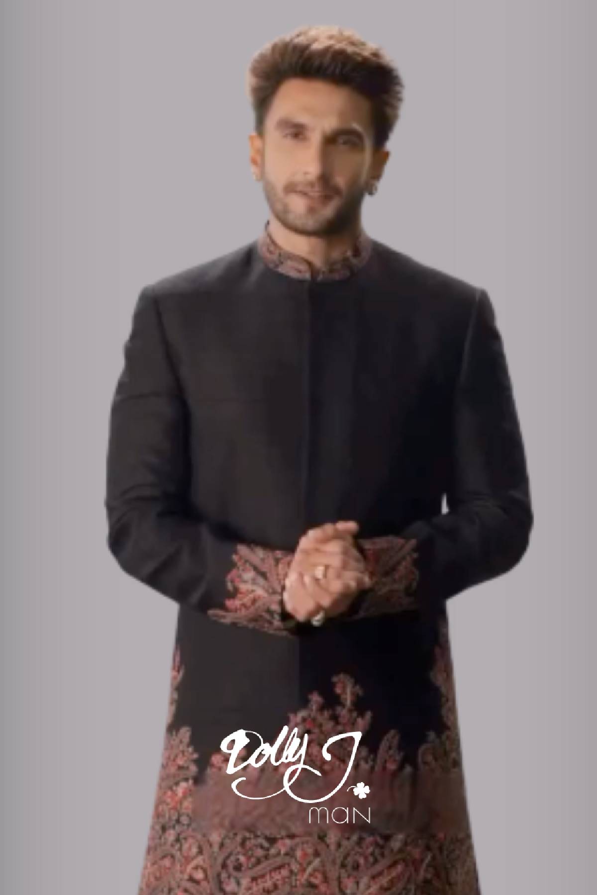 Ranveer Singh in Raven Thread Achkan