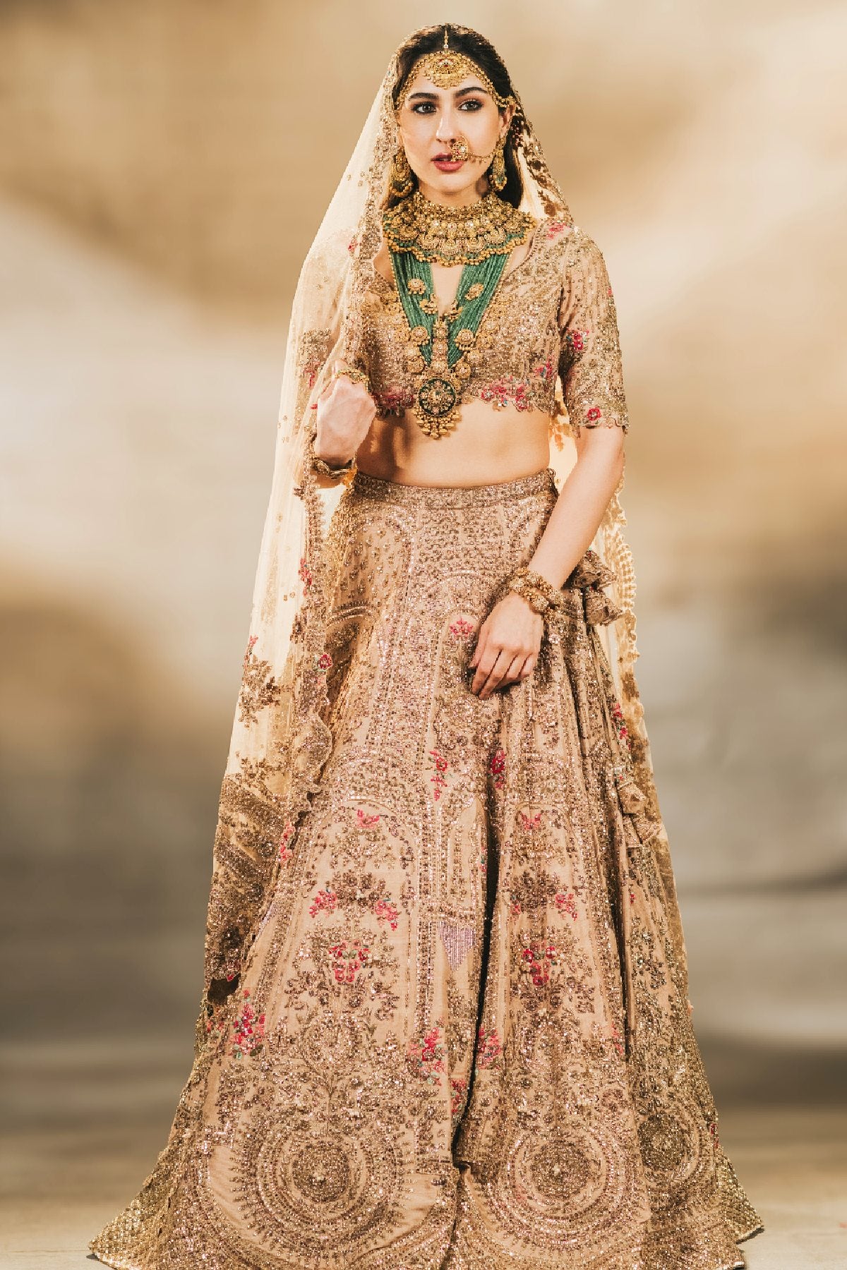 Sara ali khan in "Anviksha" Bridal Lehenga