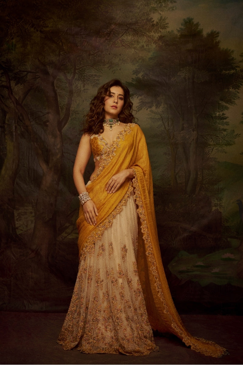 Rashi Khanna in "Amaltas" Kalidaar Saree