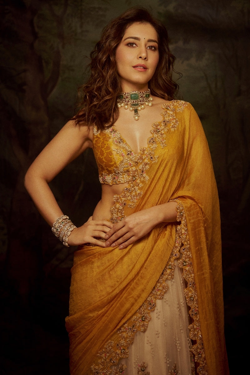 Rashi Khanna in "Amaltas" Kalidaar Saree