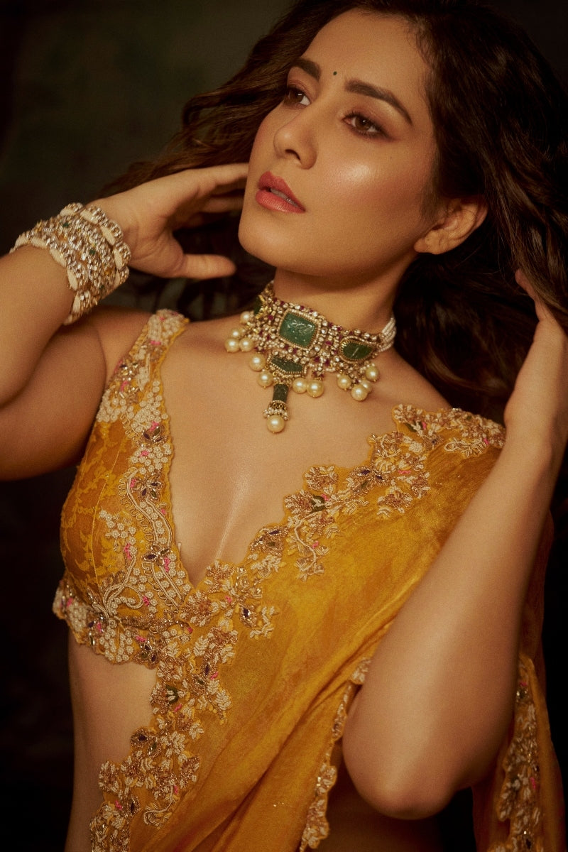 Rashi Khanna in "Amaltas" Kalidaar Saree