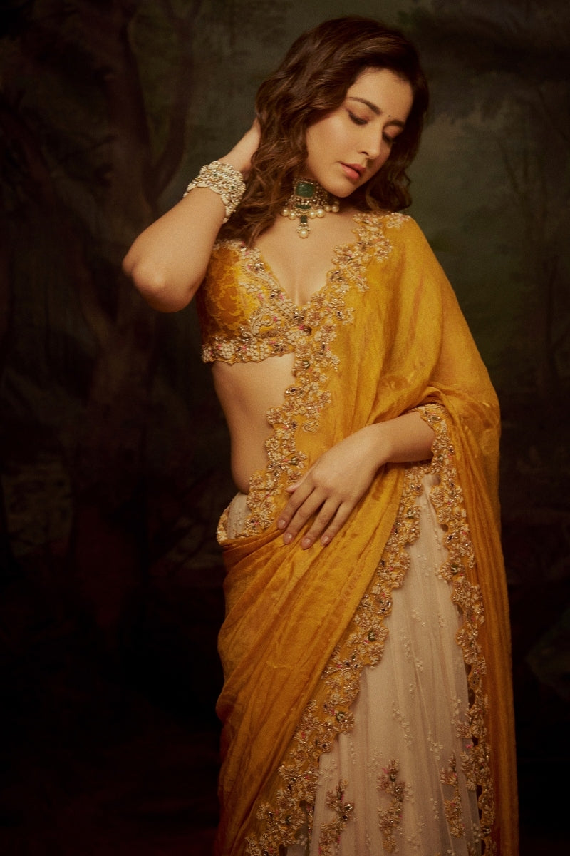 Rashi Khanna in "Amaltas" Kalidaar Saree