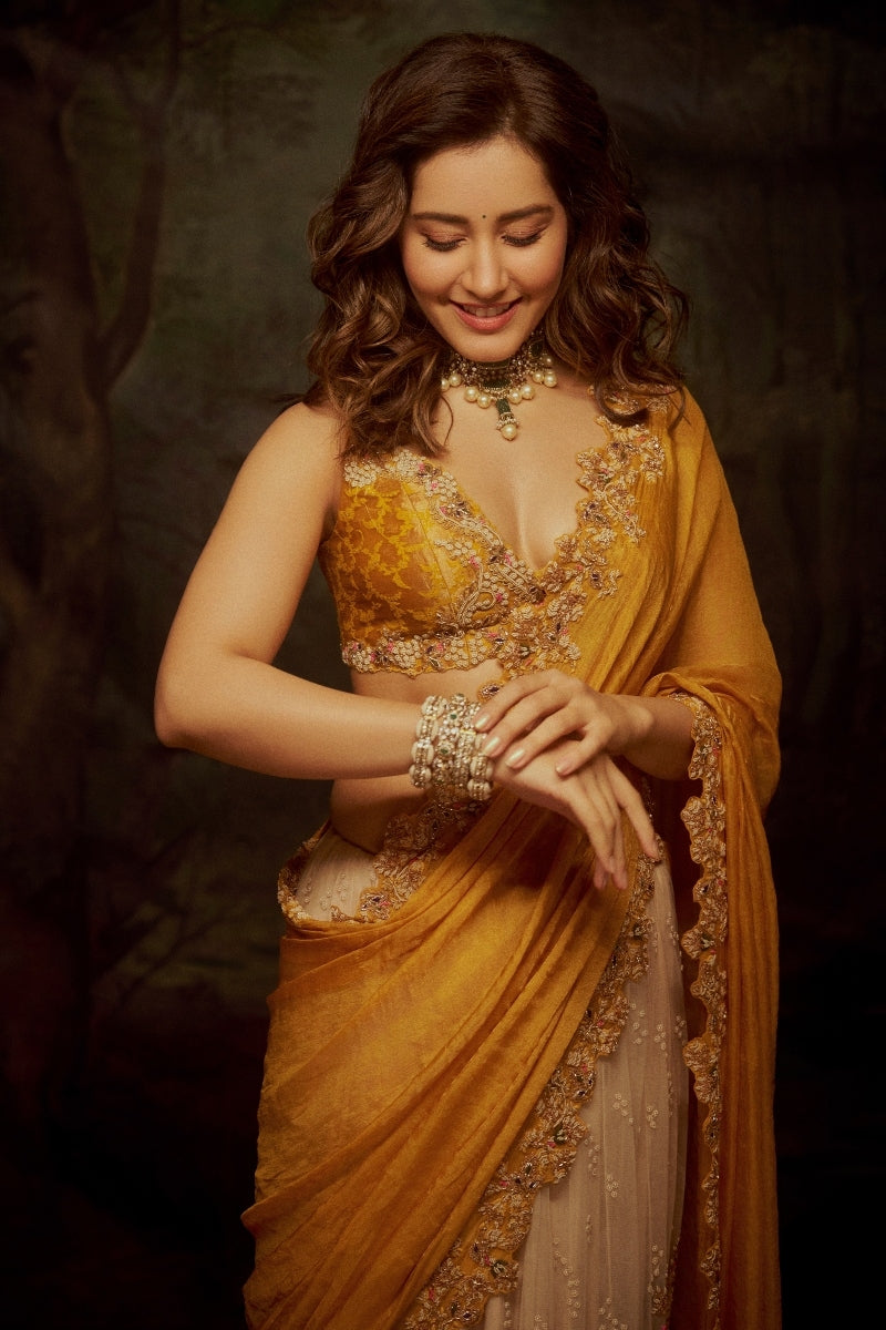Rashi Khanna in "Amaltas" Kalidaar Saree
