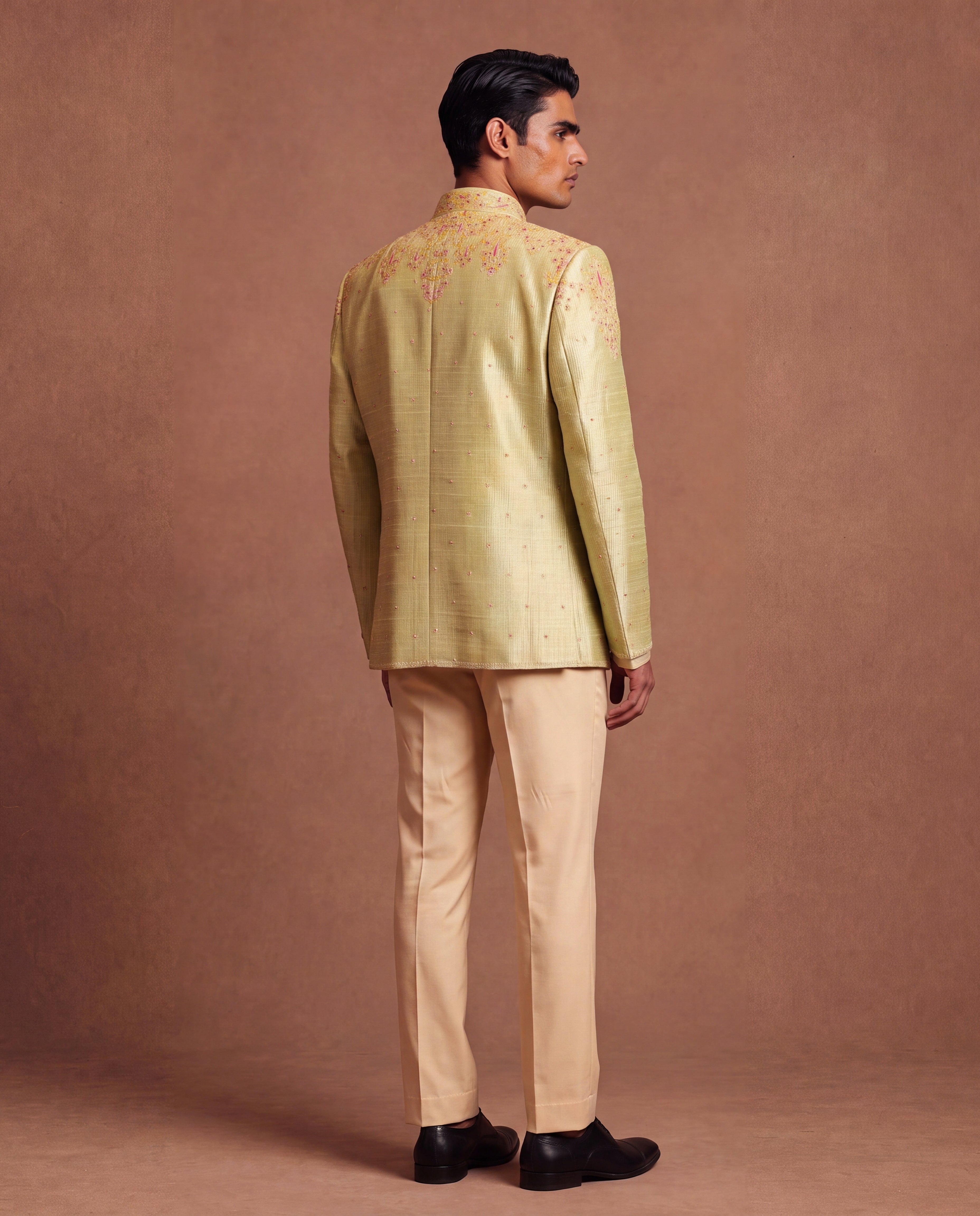 Mint Meadow Open Jacket, Shirt & Pant Set