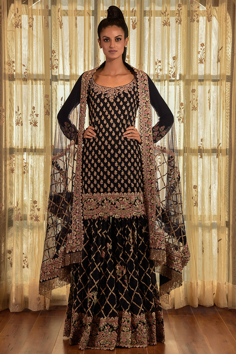 "Tyrion" Chiffon Kurta And Sharara Set
