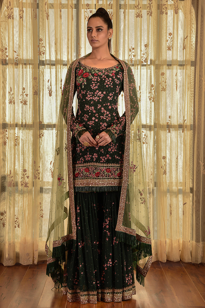 "JADE" CHIFFON KURTA SHARARA SET