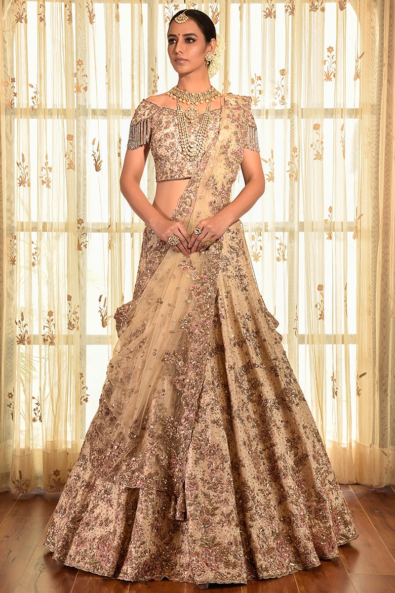 "Sanguine" Zardozi Silk Lehenga Set