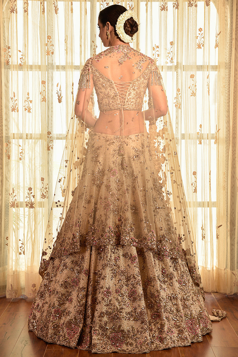 "Sanguine" Zardozi Silk Lehenga Set