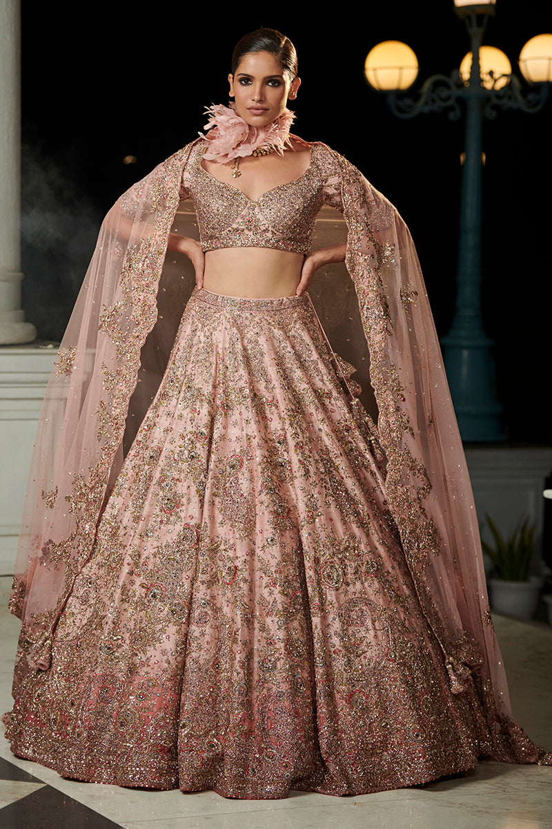 Rose gold hot sale lehenga bridal