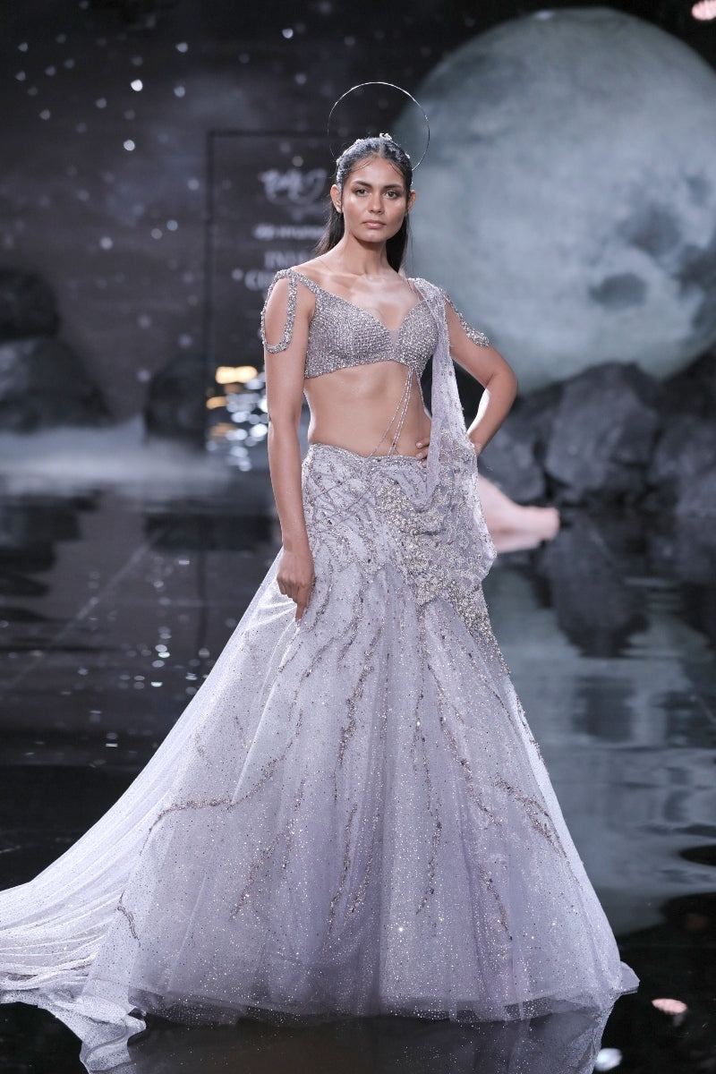 "Daphne" Shimmer Tulle Lehenga Set