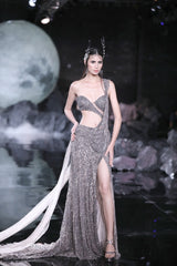 "Arete" Shimmer Tulle Sari Gown