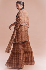 "Zuleika"  Chiffon Kurta-Sharara with Dupatta