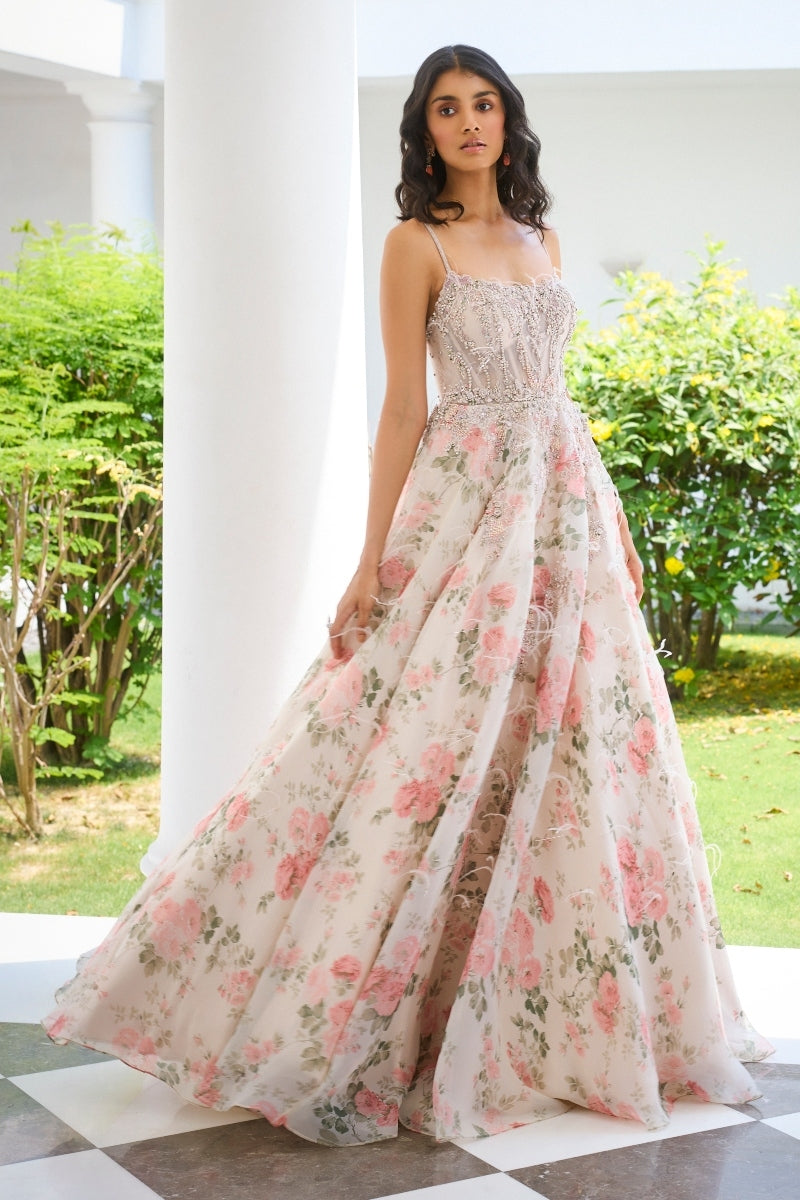 "Chloe" Printed Gown