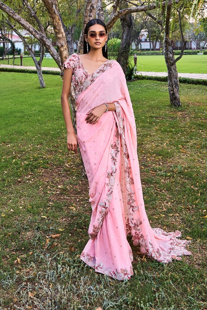 "Aasia" chiffon kamdani saree