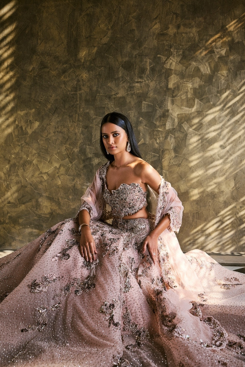 "Faiza" Tulle Cocktail Lehenga