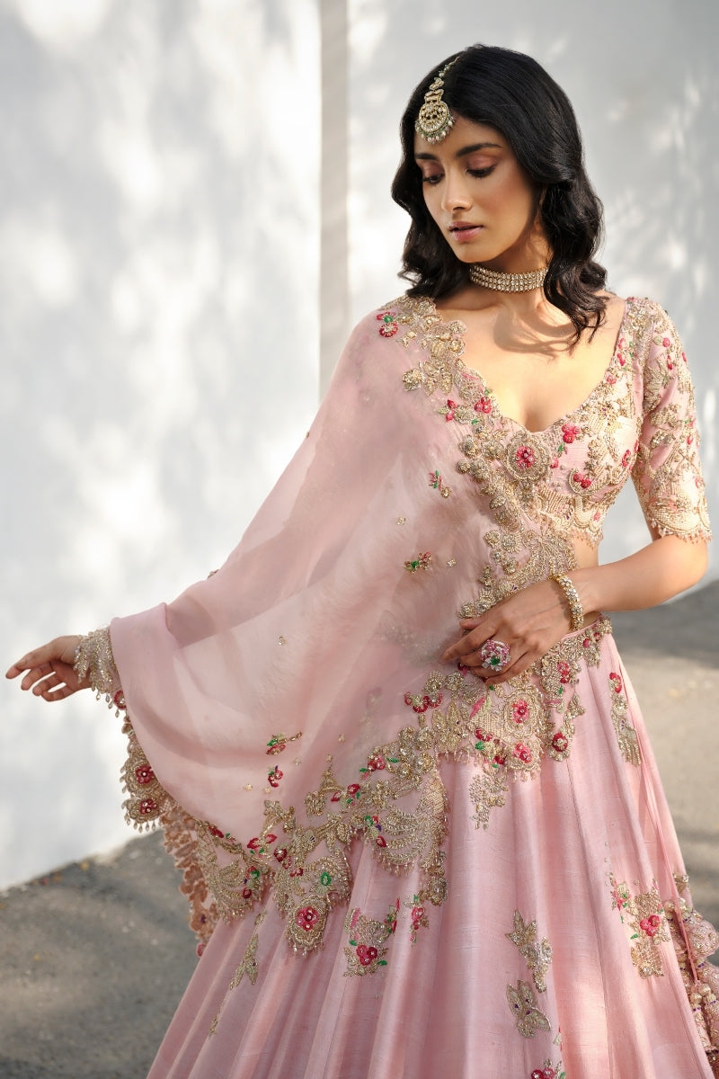 "Eidel" Raw Silk Lehenga